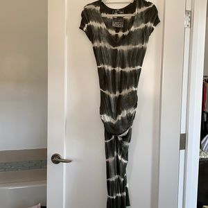 Tie dye green and white dress